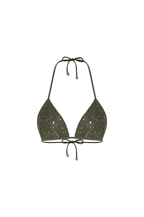 GLOW BIKINI TOP - SHIMMER OLIVE