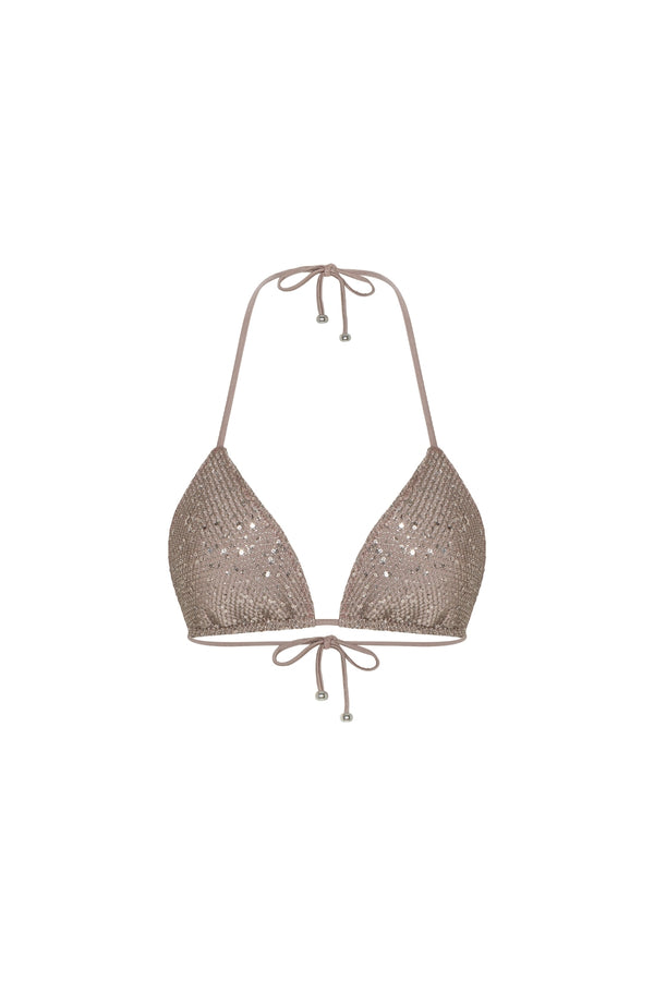 GLOW BIKINI TOP - SHIMMER TAN